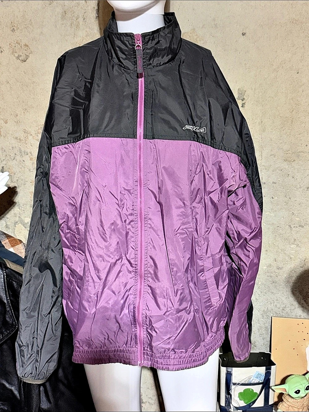 Fila Color Block Windbreaker in Purple & Black